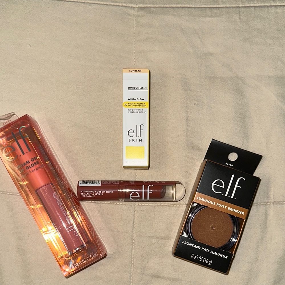 ELF Makeup Set with Pink Gloss and Brown Bronzer & more
